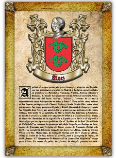 Apellido Alvez. Lámina descargable en formato pdf con impresiones ilimitadas