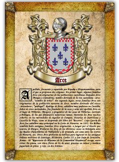 Apellido Arce. Lámina descargable en formato pdf con impresiones ilimitadas