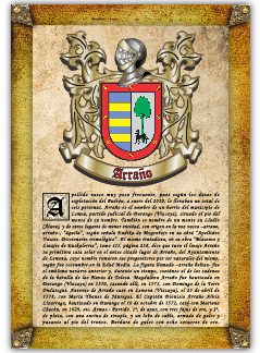 Apellido Arraño. Lámina descargable en formato pdf con impresiones ilimitadas
