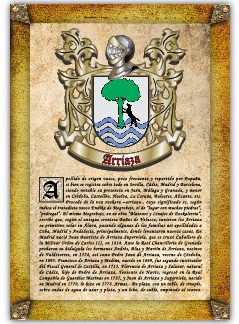 Apellido Arriaza. Lámina descargable en formato pdf con impresiones ilimitadas