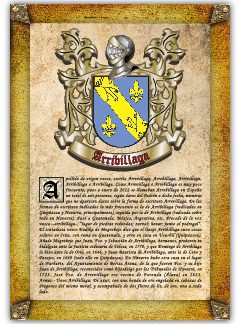 Apellido Arribillaga. Lámina descargable en formato pdf con impresiones ilimitadas