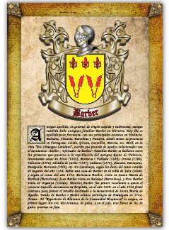 Apellido Barber. Lámina descargable en formato pdf con impresiones ilimitadas