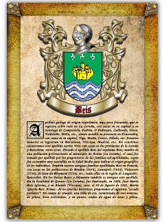 Apellido Beis. Lámina descargable en formato pdf con impresiones ilimitadas