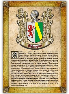 Apellido Belenguer. Lámina descargable en formato pdf con impresiones ilimitadas