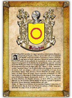 Apellido Belinchón. Lámina descargable en formato pdf con impresiones ilimitadas