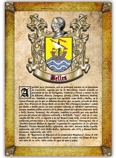 Apellido Belles. Lámina descargable en formato pdf con impresiones ilimitadas