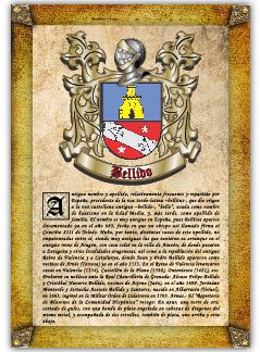 Apellido Bellido. Lámina descargable en formato pdf con impresiones ilimitadas
