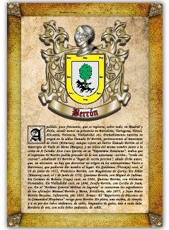 Apellido Berrón. Lámina descargable en formato pdf con impresiones ilimitadas