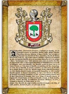 Apellido Bustillo. Lámina descargable en formato pdf con impresiones ilimitadas
