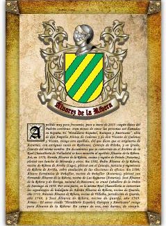 Apellido Álvarez de la Ribera. Lámina descargable en formato pdf con impresiones ilimitadas