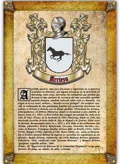 Apellido Arriezu. Lámina descargable en formato pdf con impresiones ilimitadas