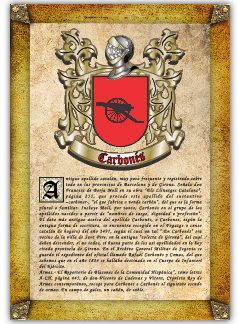 Apellido Carbonés. Lámina descargable en formato pdf con impresiones ilimitadas