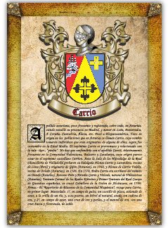 Apellido Carrio. Lámina descargable en formato pdf con impresiones ilimitadas