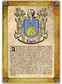 Apellido Cedeño. Lámina descargable en formato pdf con impresiones ilimitadas