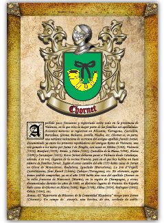 Apellido Chornet. Lámina descargable en formato pdf con impresiones ilimitadas