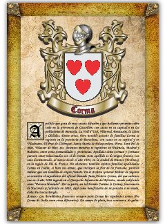Apellido Corma. Lámina descargable en formato pdf con impresiones ilimitadas