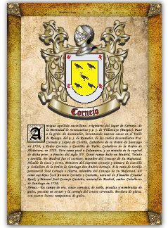 Apellido Cornejo. Lámina descargable en formato pdf con impresiones ilimitadas