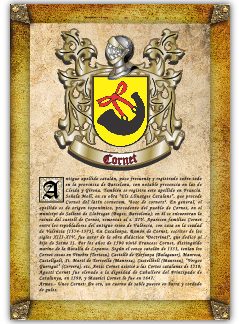 Apellido Cornet. Lámina descargable en formato pdf con impresiones ilimitadas