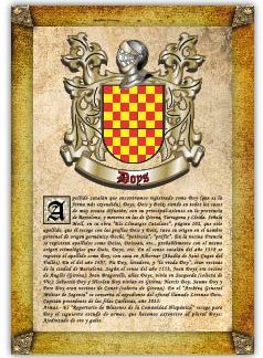 Apellido Doys. Lámina descargable en formato pdf con impresiones ilimitadas