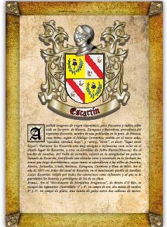 Apellido Escartín. Lámina descargable en formato pdf con impresiones ilimitadas
