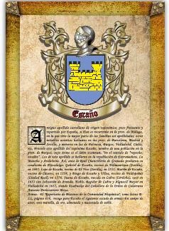 Apellido Escaño. Lámina descargable en formato pdf con impresiones ilimitadas