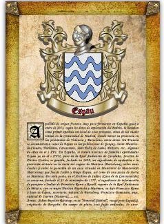 Apellido Espau. Lámina descargable en formato pdf con impresiones ilimitadas