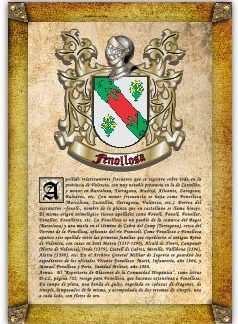 Apellido Fenollosa. Lámina descargable en formato pdf con impresiones ilimitadas