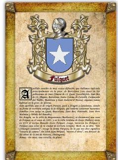 Apellido Fulquet. Lámina descargable en formato pdf con impresiones ilimitadas