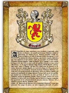 Apellido Ginestar. Lámina descargable en formato pdf con impresiones ilimitadas