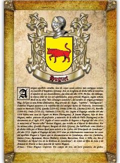 Apellido Huguet. Lámina descargable en formato pdf con impresiones ilimitadas