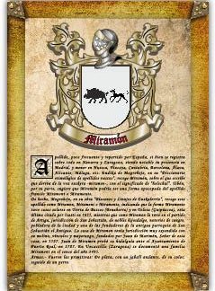 Apellido Miramón. Lámina descargable en formato pdf con impresiones ilimitadas