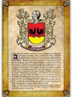 Apellido Molpeceres. Lámina descargable en formato pdf con impresiones ilimitadas