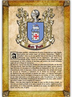 Apellido San Juan. Lámina descargable en formato pdf con impresiones ilimitadas