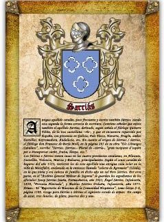 Apellido Sarriás. Lámina descargable en formato pdf con impresiones ilimitadas