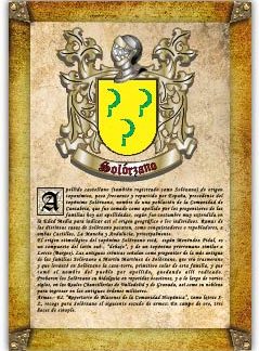 Apellido Solórzano. Lámina descargable en formato pdf con impresiones ilimitadas