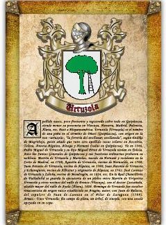 Apellido Urruzola. Lámina descargable en formato pdf con impresiones ilimitadas