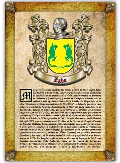 Apellido Zaba. Lámina descargable en formato pdf con impresiones ilimitadas