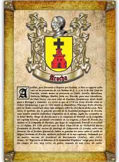 Apellido Arocha. Lámina descargable en formato pdf con impresiones ilimitadas
