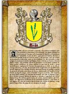 Apellido Arran. Lámina descargable en formato pdf con impresiones ilimitadas