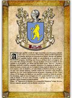 Apellido Baellvehí. Lámina descargable en formato pdf con impresiones ilimitadas