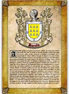 Apellido Dacuña. Lámina descargable en formato pdf con impresiones ilimitadas