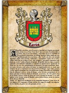 Apellido Larrica. Lámina descargable en formato pdf con impresiones ilimitadas