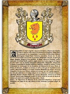 Apellido Minguijón. Lámina descargable en formato pdf con impresiones ilimitadas