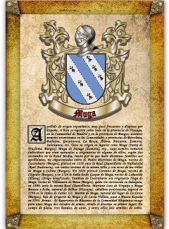 Apellido Muga. Lámina descargable en formato pdf con impresiones ilimitadas