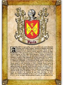 Apellido Varela. Lámina descargable en formato pdf con impresiones ilimitadas
