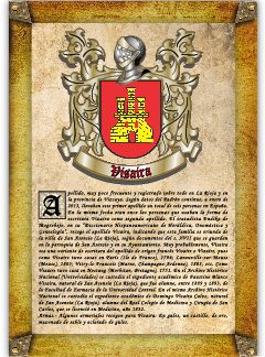 Apellido Visaira. Lámina descargable en formato pdf con impresiones ilimitadas