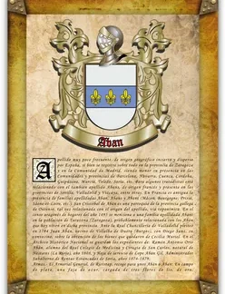 Apellido Aban. Lámina descargable en formato pdf con impresiones ilimitadas