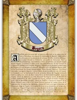 Apellido Begara. Lámina descargable en formato pdf con impresiones ilimitadas