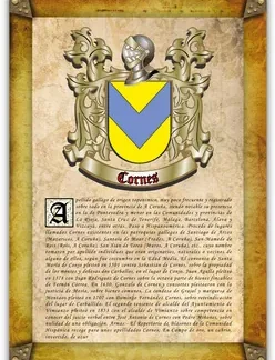 Apellido Cornes. Lámina descargable en formato pdf con impresiones ilimitadas