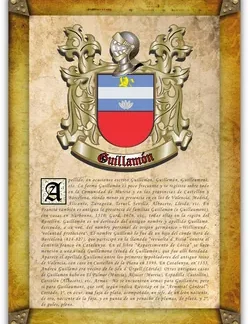 Apellido Guillamón. Lámina descargable en formato pdf con impresiones ilimitadas